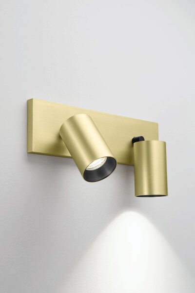 Deckenspot Aluminium GU10 Messing H:12,5 cm schwenkbar