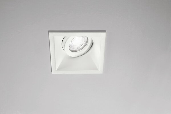 Einbauleuchte WeiÃŸ Metall GU10 L:9,3 cm eckig