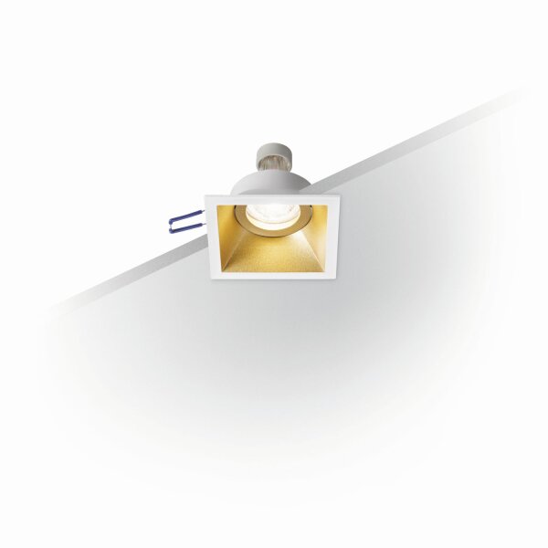 Einbauleuchte Gold Metall GU10 B:9,3 cm eckig