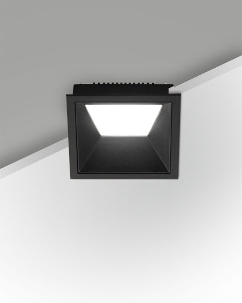 LED Einbauleuchte Aluminium IP40 2700K Schwarz blendarm