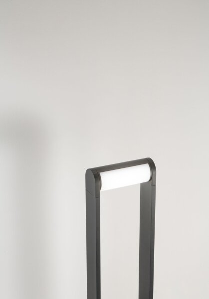 LED Stehleuchte Dunkelgrau IP65 3000K Metall Weiß