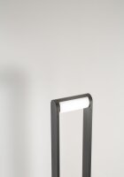 LED Stehleuchte Dunkelgrau IP65 3000K Metall Wei&szlig;