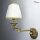 Wandlampe Stoffschirm Weiß aus Echt-Messing