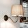 Wandleuchte aus Echt-Messing mit Stoffschirm Beige