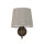 Wandleuchte aus Echt-Messing mit Stoffschirm Beige