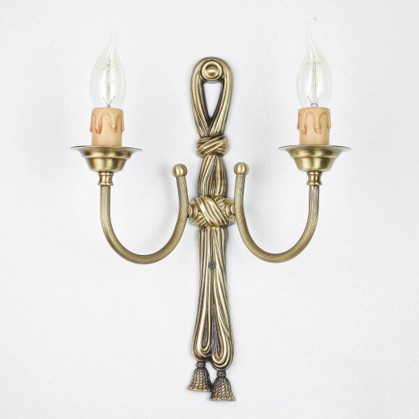Wandlampe Leuchter 2-flmg Bronze aus Echt-Messing