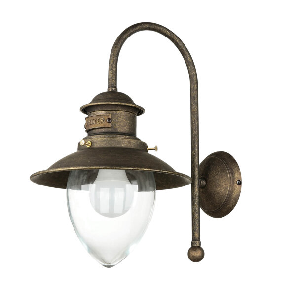 Wandleuchte Echt-Messing in Bronze Antik Al Mare