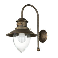 Wandleuchte Echt-Messing in Bronze Antik Al Mare
