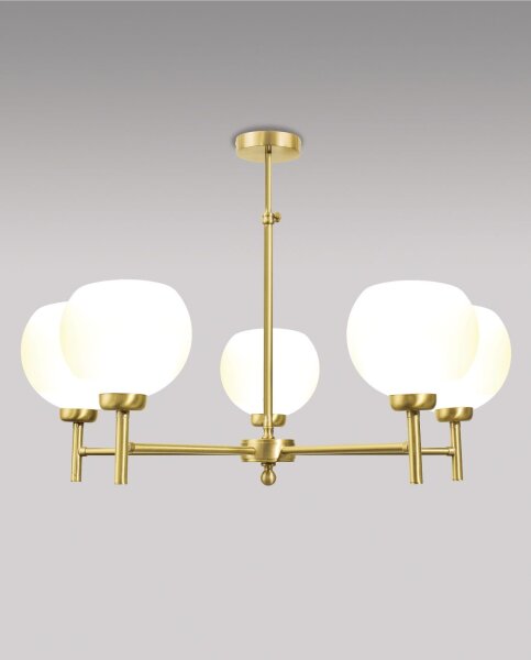 Wohnzimmerlampe TRIVIA Echt-Messing Glas verstellbar