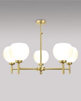Wohnzimmerlampe TRIVIA Echt-Messing Glas verstellbar