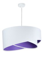 Hängelampe Stoff rund Ø50cm Weiß Lila...