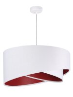 H&auml;ngelampe BRANDO Wei&szlig; Rot rund &Oslash;50cm Esstisch