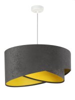 Pendelleuchte Dunkelgrau Gelb &Oslash;50cm Stoff Esstisch