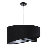 Pendelleuchte Esstisch Schwarz Silber Stoff &Oslash;50cm