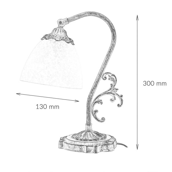 Nachttischlampe Weiß Messing