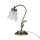 Tischlampe Glasschirm Weiß Echt-Messing Floral