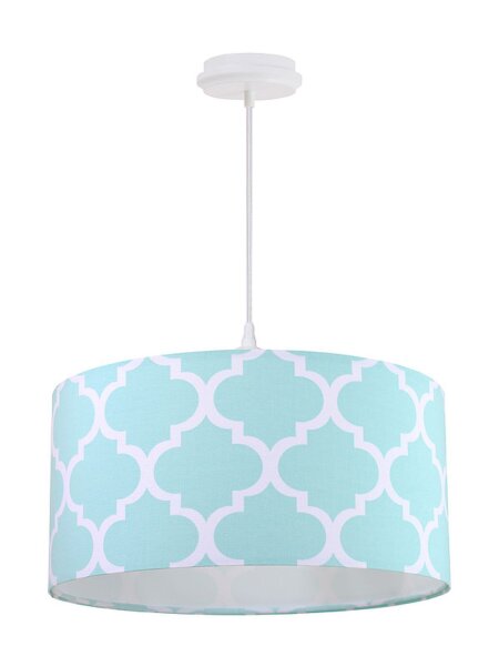 Pendelleuchte rund Weiß Stoff Esstisch Lampe