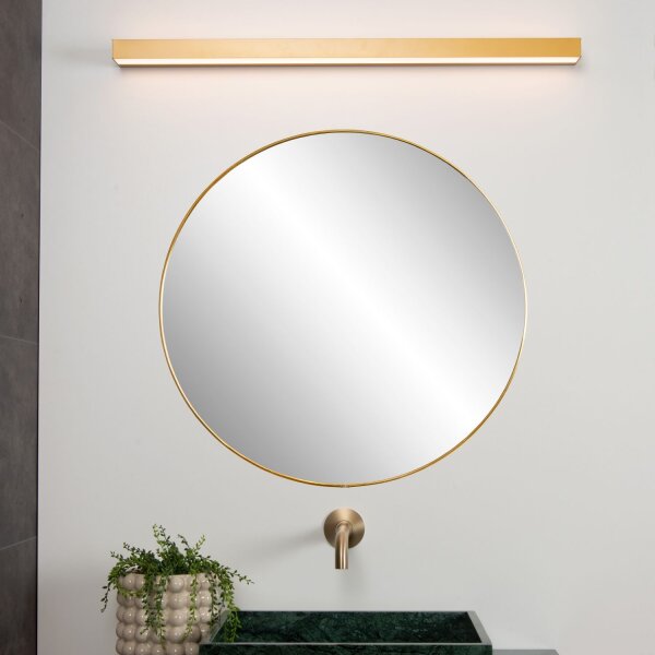LED Wandleuchte Metall Messing Spiegel B:90 cm