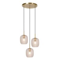 Elegante H&auml;ngelampe Messing 3-flammig E27 Gold