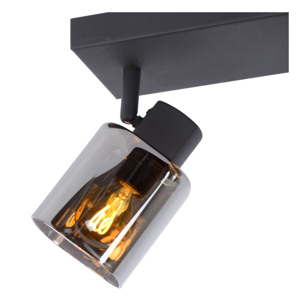 Deckenstrahler Metall Rauchglas 3-flammig E14 B:38 cm