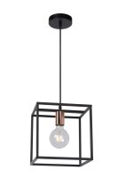 Hängelampe Metall Schwarz Kupfer E27 B:25 cm rund