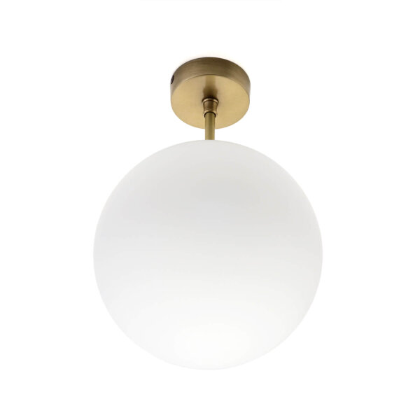 Premium Deckenleuchte MUSA rund Glas Echt-Messing