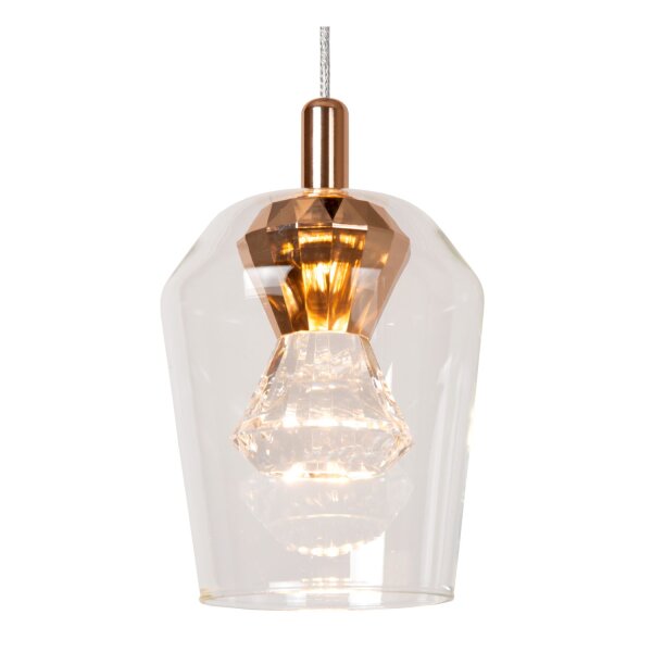 LED Hängelampe Gold 7-flammig L:39 cm 2700 K edel