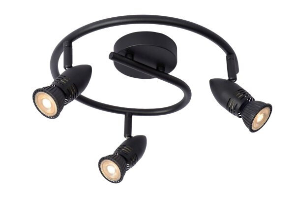 Deckenspot Schwarz 3-flammig GU10 Ø31 cm flexibel
