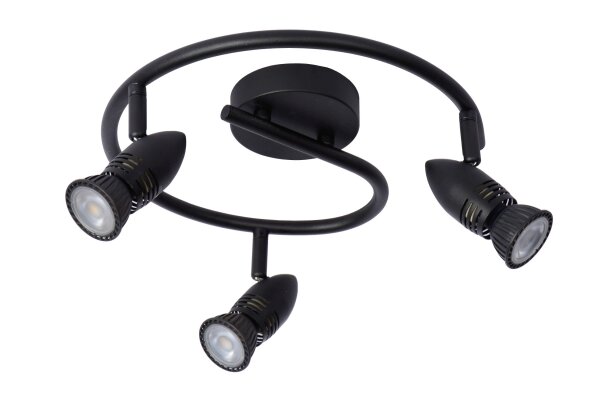 Deckenspot Schwarz 3-flammig GU10 Ø31 cm flexibel