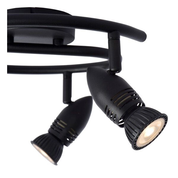 Deckenspot Schwarz 3-flammig GU10 Ø31 cm flexibel