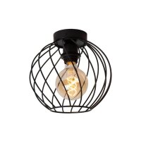 Deckenleuchte Schwarz E27 &Oslash;25 cm rund modern edel