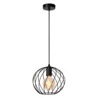 H&auml;ngelampe Schwarz Gitter &Oslash;25 cm E27 modern edel