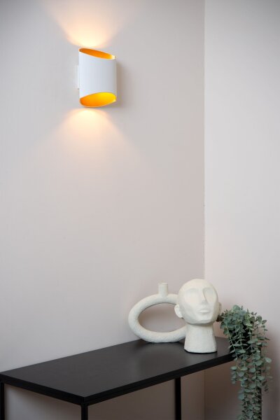 Wandlampe Weiß Messing G9 H:18 cm Up Down modern