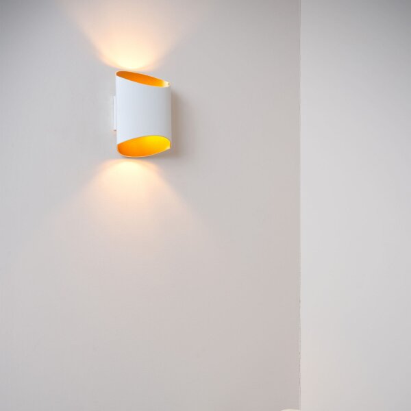 Wandlampe Weiß Messing G9 H:18 cm Up Down modern