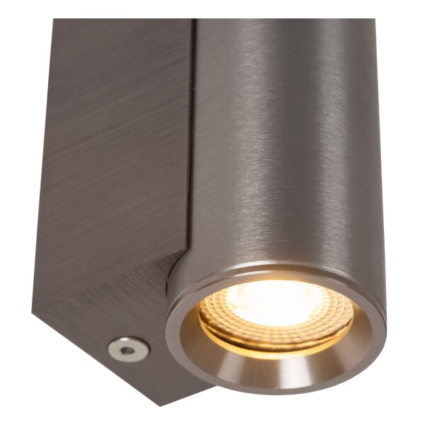 Wandlampe Aluminium Grau GU10 H:9 cm modern edel