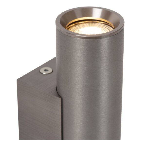 Wandleuchte Aluminium Grau GU10 H:18 cm Up Down