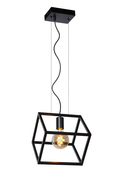 Retro Hängelampe Schwarz E27 L:25 cm modern edel