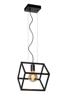Retro Hängelampe Schwarz E27 L:25 cm modern edel