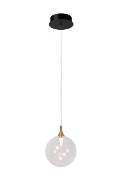 LED Hängelampe Metall Glas Schwarz 2700 K Ø16 cm