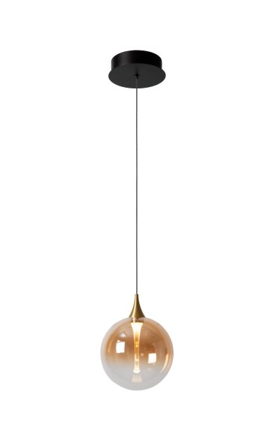 LED Hängelampe Glas Bernstein Schwarz 2700 K Ø16 cm