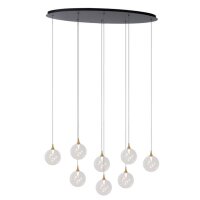 LED H&auml;ngelampe Glas Metall 8-flammig 2700 K L:140 cm