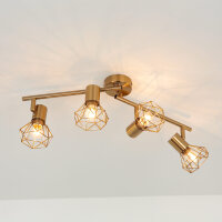 Deckenstrahler Spot Retro Metall in Messing Wohnzimmer