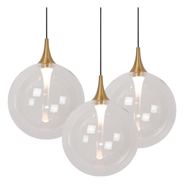 LED Hängelampe Glas Metall Schwarz 2700 K B:61 cm