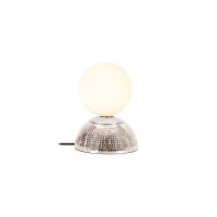 Tischlampe Glas Silber Wei&szlig; G9 H:18 cm modern edel