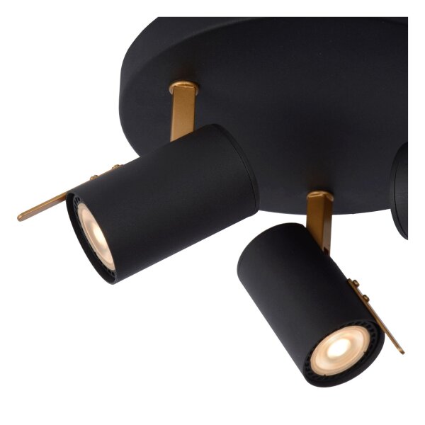 Deckenspot Metall Schwarz 3-flammig 2200 K L:23 cm