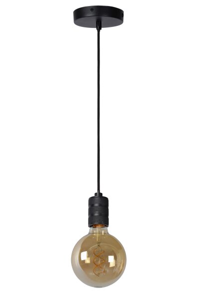 Vintage Pendelleuchte Schwarz E27 L:10 cm modern