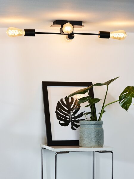 Vintage Deckenlampe Schwarz 4-flammig E27 B:51 cm