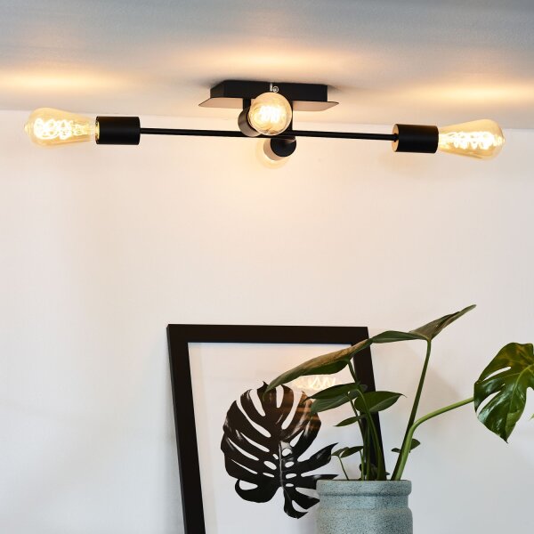 Vintage Deckenlampe Schwarz 4-flammig E27 B:51 cm