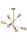 Vintage Deckenleuchte Messing 6-flammig E27 B:59 cm