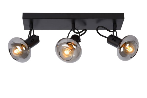 Retro Deckenspot Metall Glas Schwarz E14 B:38 cm